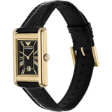 Emporio Armani Gino Black Dial Black Leather Strap Watch for Men - AR11666