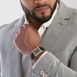 Emporio Armani Gino Black Dial Black Leather Strap Watch for Men - AR11666