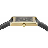 Emporio Armani Gino Black Dial Black Leather Strap Watch for Men - AR11666