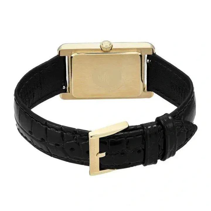 Emporio Armani Gino Black Dial Black Leather Strap Watch for Men - AR11666