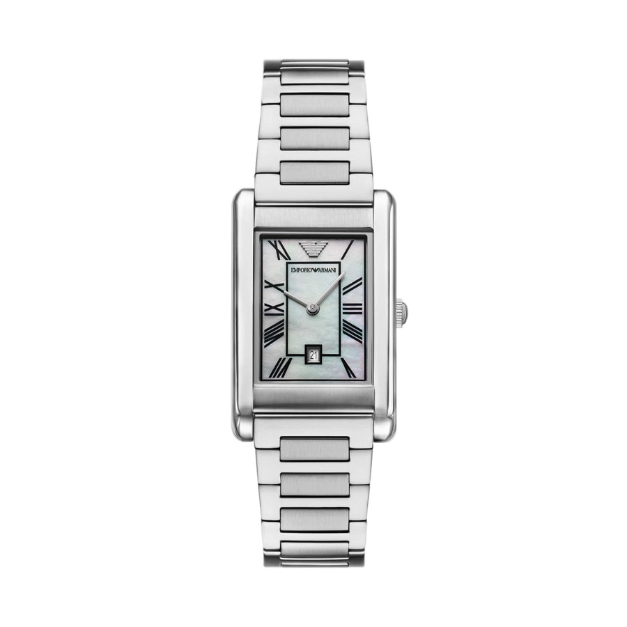 Emporio Armani Gino Mother of Pearl Dial Silver Steel Strap Watch for Men - AR11664