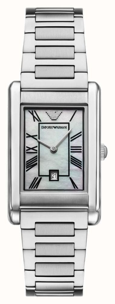 Emporio Armani Gino Mother of Pearl Dial Silver Steel Strap Watch for Men - AR11664