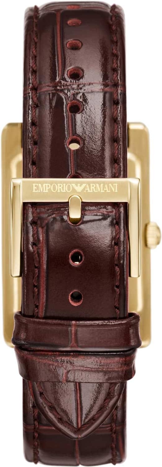 Emporio Armani Gino White Dial Brown Leather Strap Watch for Men - AR11665