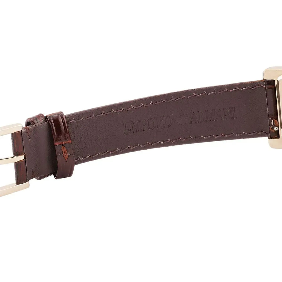 Emporio Armani Gino White Dial Brown Leather Strap Watch for Men - AR11665