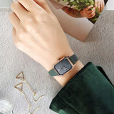 Emporio Armani Gioia Analog Black Mother of Pearl Dial Green Leather Strap Watch For Women - AR11149