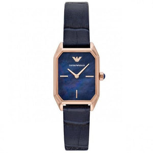 Emporio Armani Gioia Quartz Mother of Pearl Blue Dial Blue Leather Strap Watch For Women - AR11426