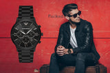 Emporio Armani Giovanni Chronograph Black Dial Black Steel Strap Watch For Men - AR11349