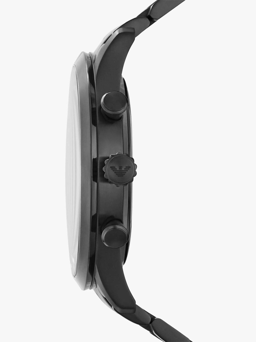 Emporio Armani Giovanni Chronograph Black Dial Black Steel Strap Watch For Men - AR11349