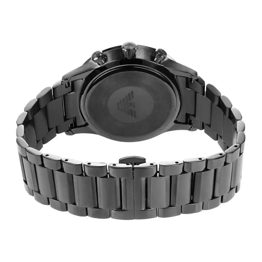 Emporio Armani Giovanni Chronograph Blue Dial Grey Steel Strap Watch For Men - AR11348