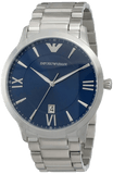 Emporio Armani Giovanni Quartz Blue Dial Silver Steel Strap Watch For Men - AR11227