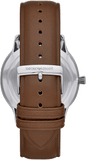 Emporio Armani Giovanni Quartz White Dial Brown Leather Strap Watch For Men - AR11211
