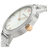Emporio Armani Interchangeable Analog Mother of Pearl Dial Silver Steel Strap Watch For Women - AR80020