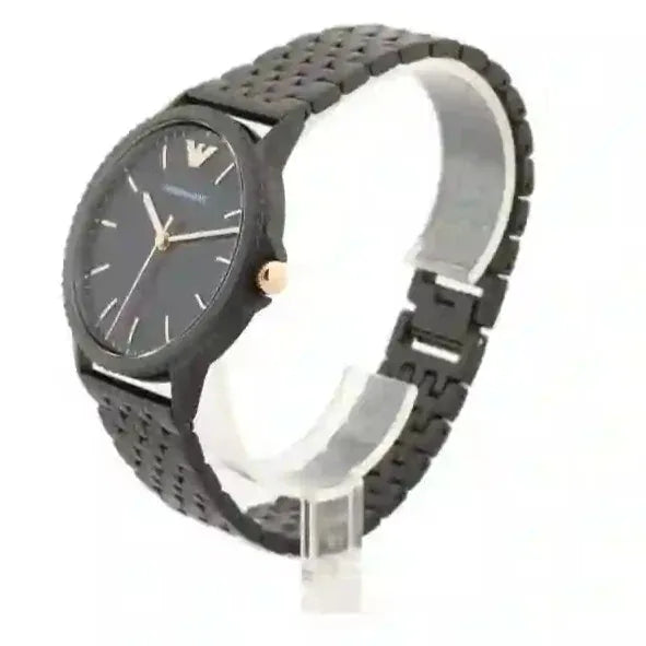 Emporio Armani Interchangeable Black Dial Black Steel Strap Watch For Men - AR80021