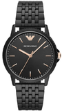 Emporio Armani Interchangeable Black Dial Black Steel Strap Watch For Men - AR80021