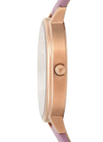 Emporio Armani Kappa Mother Of Pearl White Dial Pink Leather Strap Watch For Women - AR11130