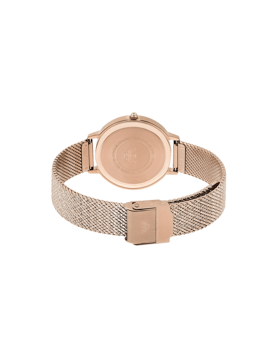 Emporio Armani Kappa Pink Dial Pink Mesh Bracelet Watch For Women - AR11129