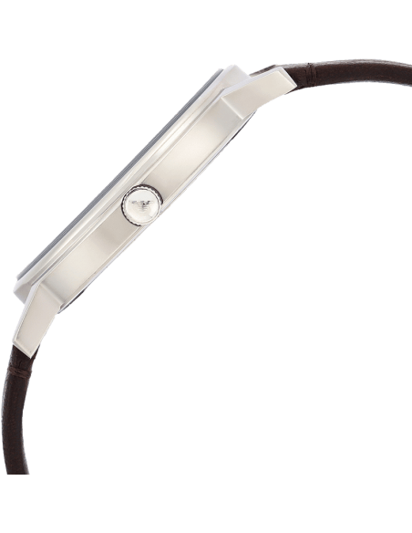 Emporio Armani Kappa Quartz Black Dial Brown Leather Strap Watch For Men - AR11153