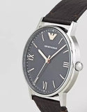 Emporio Armani Kappa Quartz Black Dial Brown Leather Strap Watch For Men - AR11153