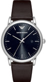 Emporio Armani Kappa Quartz Black Dial Brown Leather Strap Watch For Men - AR80008