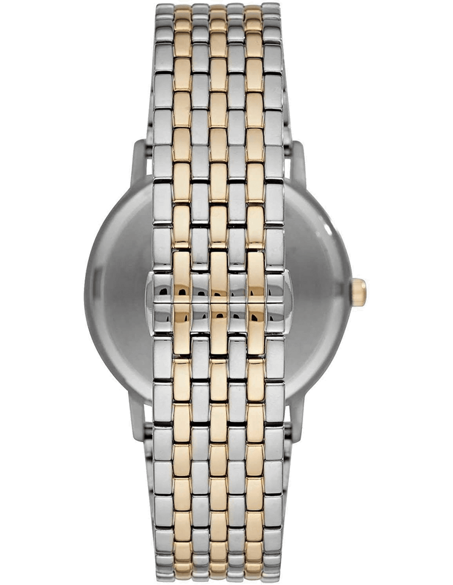 Emporio Armani Kappa Quartz Black Dial Two Tone Mesh Bracelet Watch For Men - AR11228