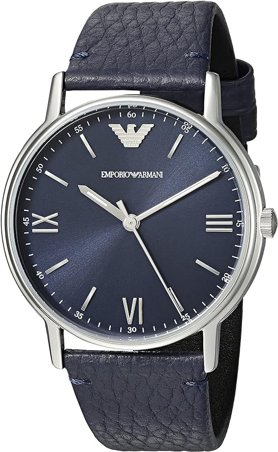 Emporio Armani Kappa Quartz Blue Dial Blue Leather Strap Watch For Women - AR11012