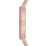 Emporio Armani Kappa Quartz Rose Gold Dial Pink Leather Strap Watch For Women - AR11010