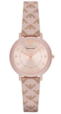 Emporio Armani Kappa Quartz Rose Gold Dial Pink Leather Strap Watch For Women - AR11010