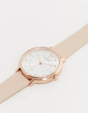Emporio Armani Kappa Rose Gold & White Dial Beige Nude Leather Strap Watch For Women - AR2510