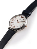 Emporio Armani Kappa White Mother of Pearl Dial Black Leather Strap Watch For Women - AR2509