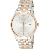 Emporio Armani Lambda Analog Silver Dial Two Tone Steel Strap Watch For Men - AR11044