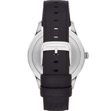 Emporio Armani Lambda Classic Quartz Black Dial Black Leather Strap Watch For Men - AR11020