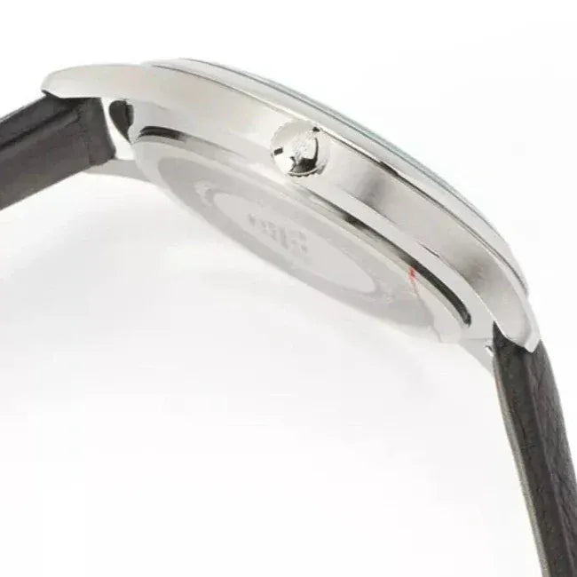 Emporio Armani Lambda Classic Quartz Black Dial Black Leather Strap Watch For Men - AR11020