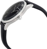 Emporio Armani Lambda Classic Quartz Black Dial Black Leather Strap Watch For Men - AR11020