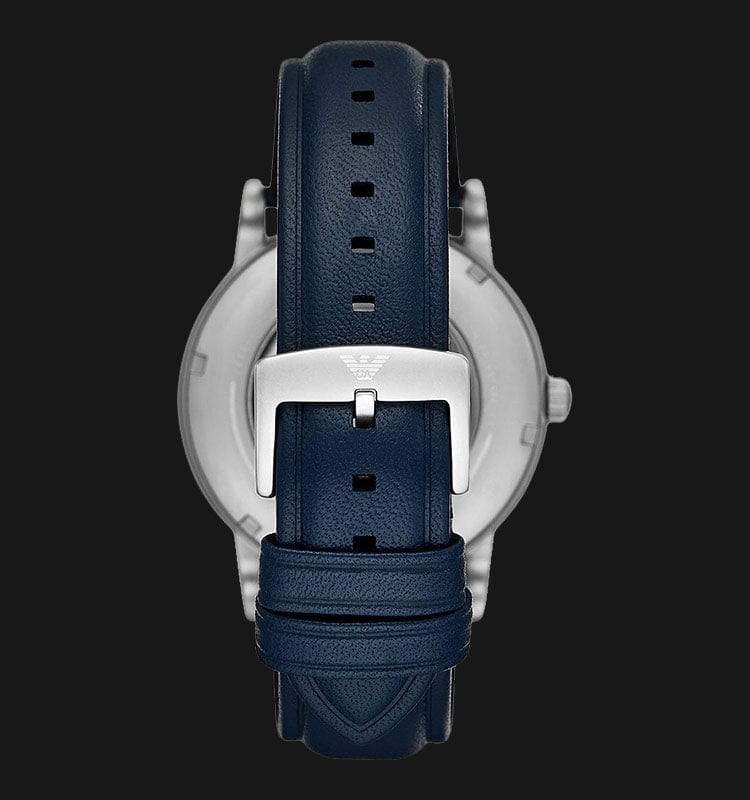 Emporio Armani Luigi Automatic Blue Dial Blue Leather Strap Watch For Men - AR60030