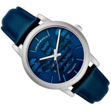 Emporio Armani Luigi Automatic Blue Dial Blue Leather Strap Watch For Men - AR60030