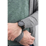 Emporio Armani Luigi Chronograph Black Dial Black Leather Strap Watch For Men - AR1737