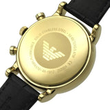 Emporio Armani Luigi Chronograph Black Dial Black Leather Watch For Men - AR1917