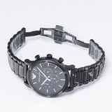 Emporio Armani Luigi Chronograph Black Dial Black Steep Strap Watch For Men - AR11045