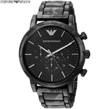 Emporio Armani Luigi Chronograph Black Dial Black Steep Strap Watch For Men - AR11045