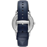 Emporio Armani Luigi Chronograph Blue Dial Black Leather Strap Watch For Men - AR60011