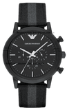 Emporio Armani Luigi Chronograph Quartz Black Dial Two Tone Nylon Strap Watch For Men - AR1948