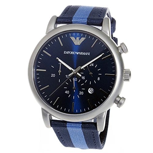 Emporio Armani Luigi Chronograph Quartz Blue Dial Blue Nylon Strap Watch For Men - AR1949