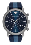 Emporio Armani Luigi Chronograph Quartz Blue Dial Blue Nylon Strap Watch For Men - AR1949