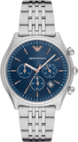 Emporio Armani Luigi Chronograph Quartz Blue Dial Silver Steel Strap Watch For Men - AR1974