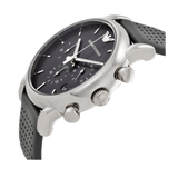 Emporio Armani Luigi Chronograph Quartz Grey Dial Grey Leather Strap Watch For Men - AR1735