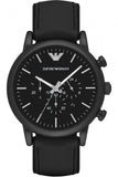 Emporio Armani Luigi Chronohraph Black Dial Black Leather Strap Watch For Men - AR1970