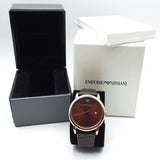 Emporio Armani Luigi Classic Brown Dial Brown Leather Strap Watch For Men - AR2503