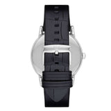 Emporio Armani Luigi Quartz Black Dial Black Leather Strap Watch For Men - AR2500