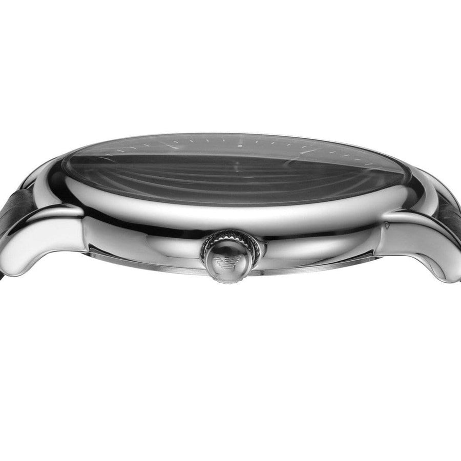 Emporio Armani Luigi Quartz Black Dial Black Leather Strap Watch For Men - AR2500