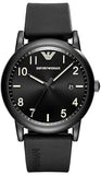 Emporio Armani Luigi Quartz Black Dial Black Silicon Strap Watch For Men - AR11071